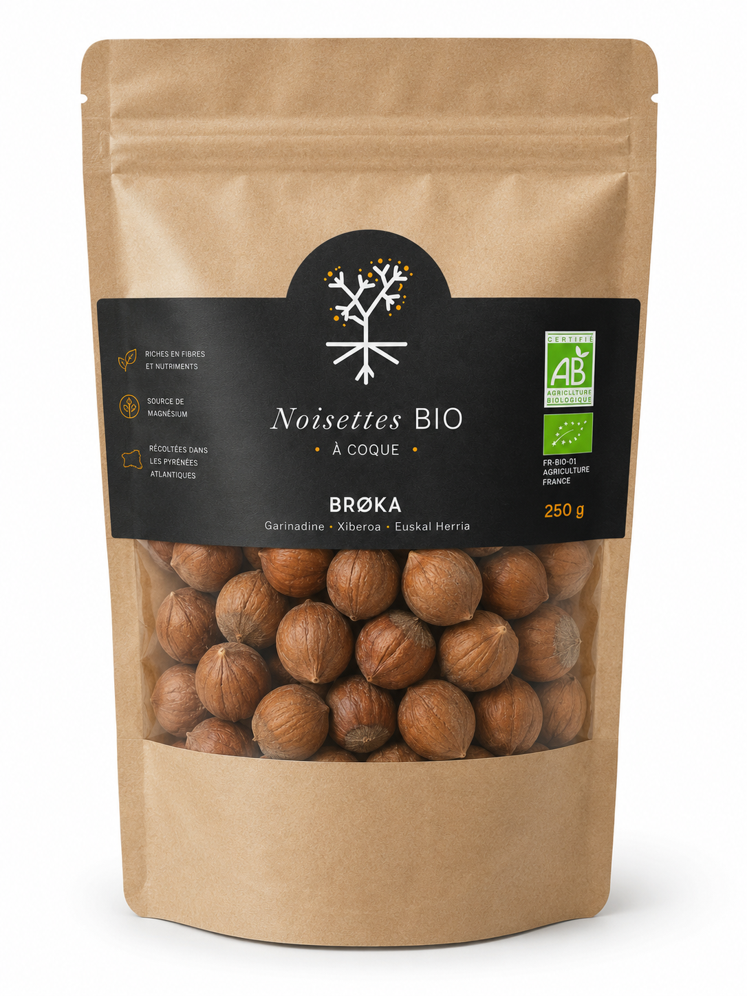 Noisettes BIO à Coque BroKa